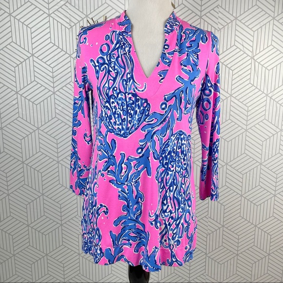 Lilly Pulitzer UPF 50+ Tunic Top Pink Small - Picture 2 of 5